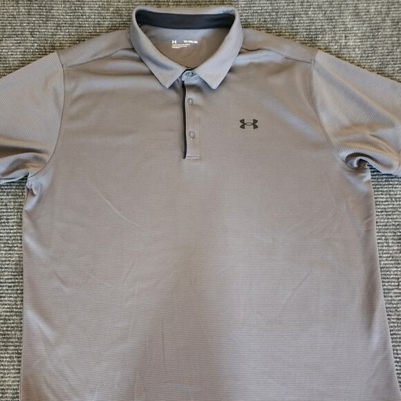 Under Armour Other - Under Armour Shirt Mens 3XL Polo Gray Heatgear Golf Loose Short Sleeve Active